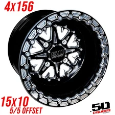 50 Caliber Racing 15x10 Ultra Light Beadlock Wheel 502 4x156 RZR Turbo S Pro XP
