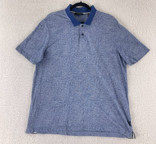 Ted Baker London Polo Shirt Mens Large Blue Casual Short Sleeve Knit 100 Cotton