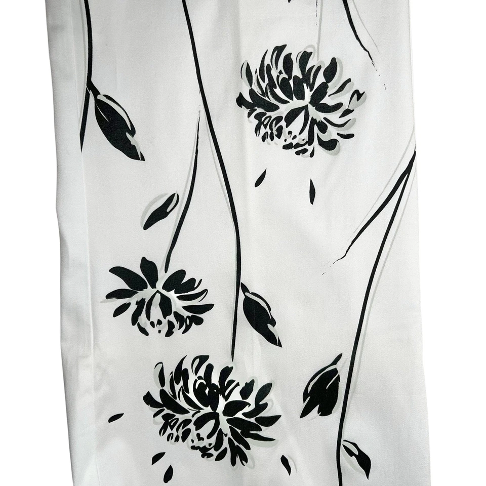 Pantalones capri recortados de algodón GEOFFREY BEENE SPORT TALLA 12 blancos florales elásticos Foto 3 de 4