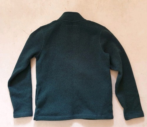 WEIRD FISH Fleece Mens M Regular Fit Quarter Zip Racing Green Recycled Polyester - Picture 2 of 12