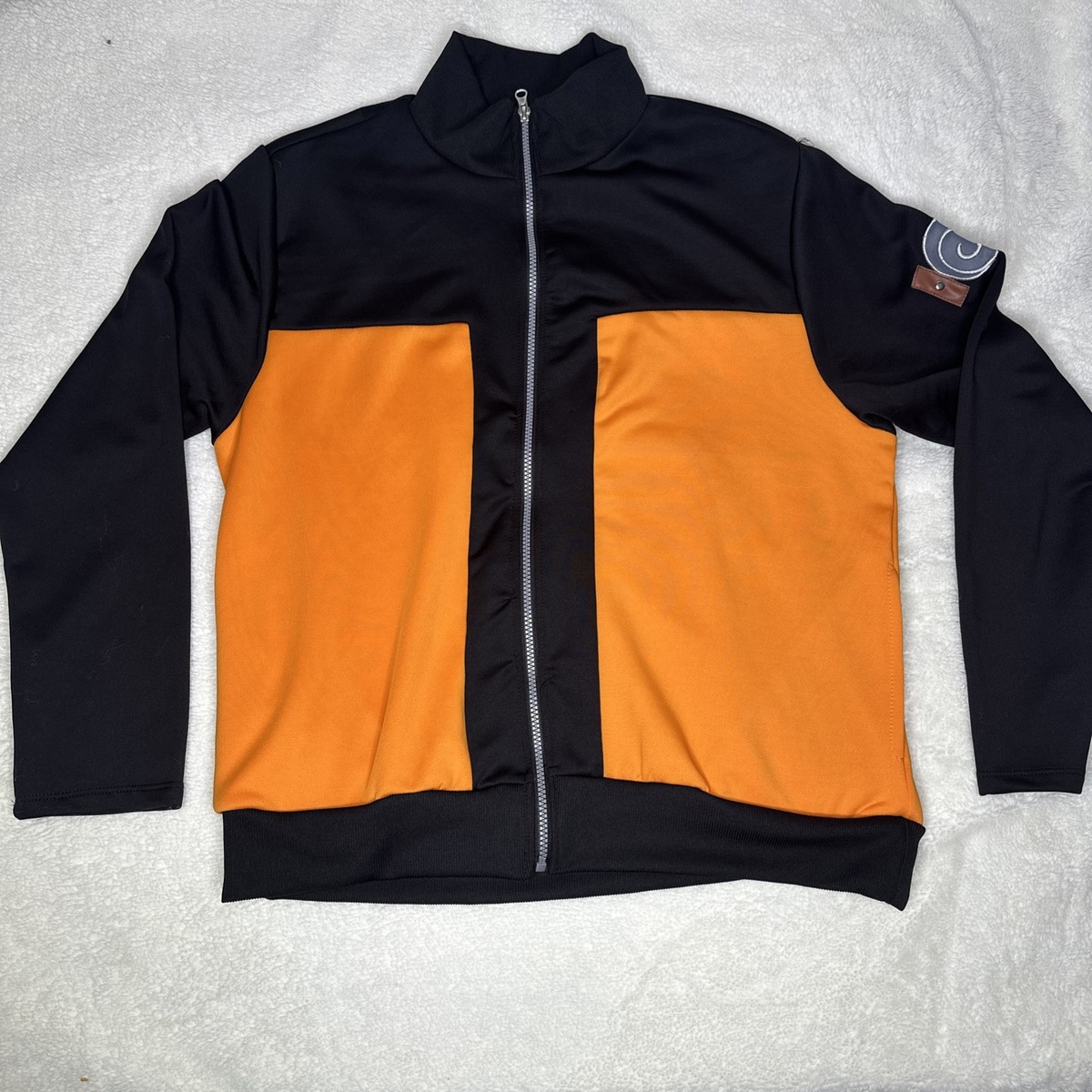 Large 2002 Naruto Shippuden Jacket Spirit Halloween Orange Black