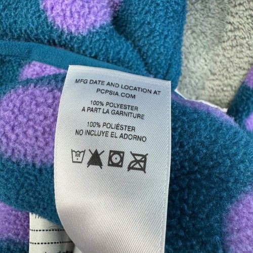 Patagonia Synchilla Pullover Girls Medium 10 Blue Pink Polka Dot Jacket Snap Top - Picture 12 of 12