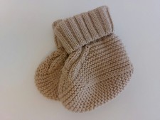 Baby Strick Schuhe Überzieher Socken 3-6 Monate Beige von Alana Bio Baumwolle 