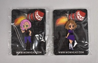 RARE!! Blizzard Blizzcon 2016 WoWHead Panser & Perculia Pins Warcraft