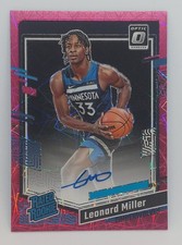 Leonard Miller Rated Rookie Pink Velocity /79 Auto On Card Optic Timberwolves RC. rookie card picture