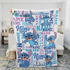 Personalized Lilo and Stitch Name Fleece Blanket