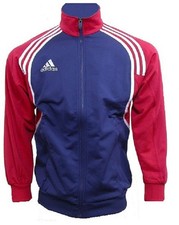 ADIDAS JACKE TRAININGSJACKE BOYS BLAU ROT GR 140 NEU JUNGEN Fussball