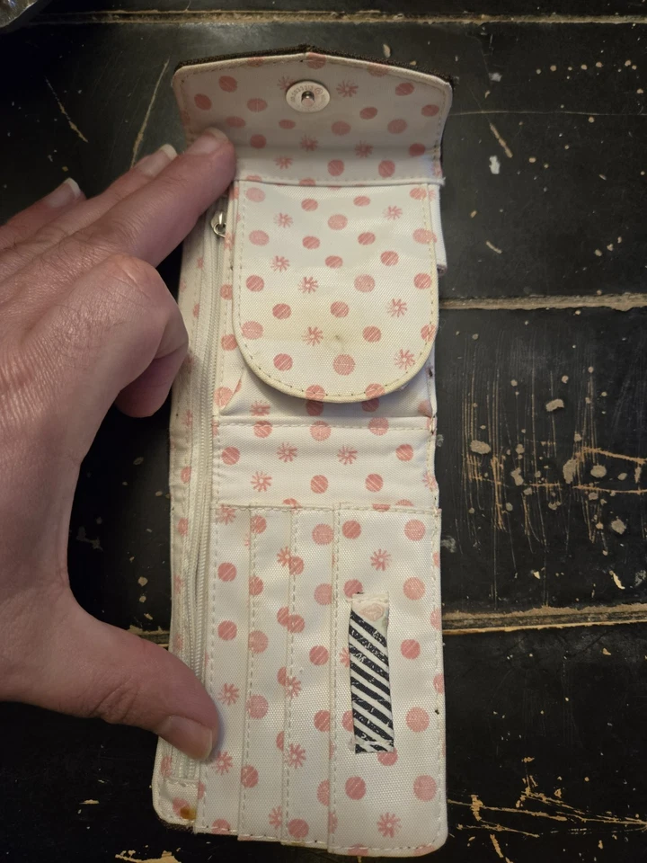 Volcom Wallet Womens One Size Brown Canvas Embroidered Logo Zipper - Image 3 of 4