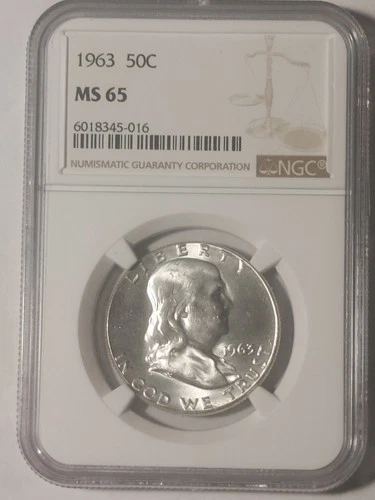 1963 Franklin Half Dollar NGC Graded MS65