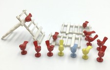 1950s Plasticville 13 Pc. Bird Lot Standing Trellis O S Scale Model Train Layout