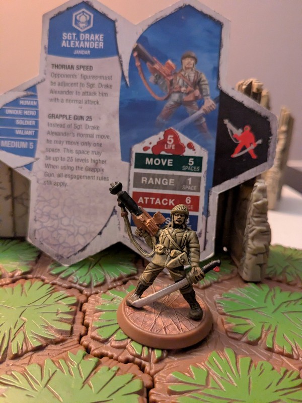 Vintage Heroscape - SGT. Drake Alexander Figure & Card