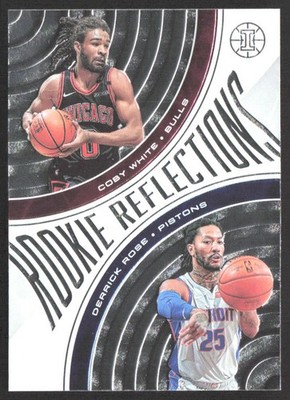 Derrick Rose / Coby White 2019-20 Panini Illusions Rookie Reflections #13 Bulls