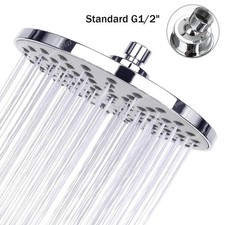 20cm Large Overhead Shower Head with Swivel Ball, High-Pressure Round ShowerHead