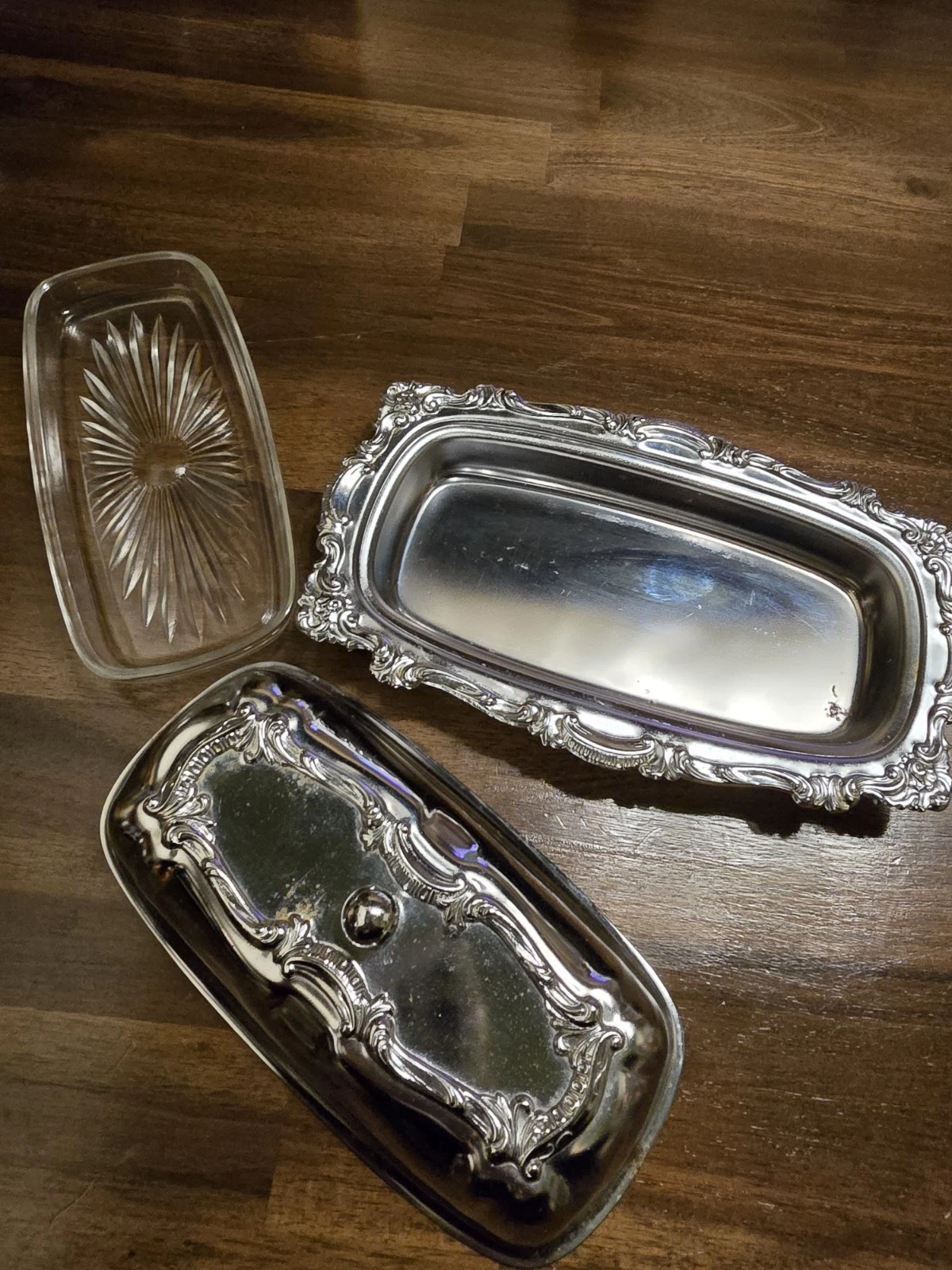 Vintage Silverplated Butter Dish With Glass Insert