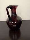 Vintage Hand Blown Amethyst Art Glass Pitcher with Applied Handle — photo 4