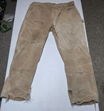Vintage Carhartt Double Knee Carpenter Faded Distressed Thrasher Tan