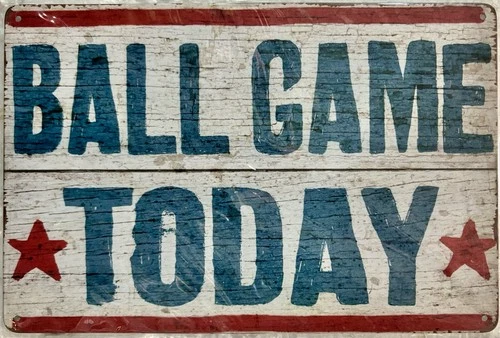TIN SIGN 8x12 Ball Game Stadium Baseball Softball Team Sport School College DD5