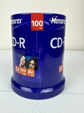 New Sealed 100 Pack Memorex CD-R 52X 700MB 80min Recordable CD's