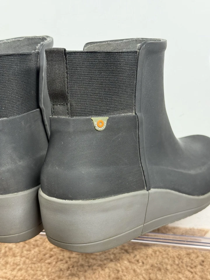 Botas de lluvia BOGS Vista Wedge impermeables al tobillo para mujer talla 9 negras Foto 4 de 4