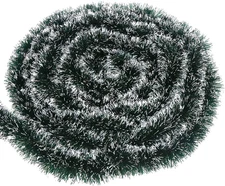 33FT Christmas GarlandArtificial Greenery Garland with Snow for Dark Green