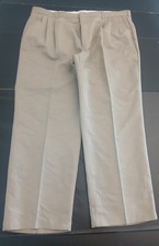 Haggar Mens 42�30 L Dresspants Milano Gab Khaki Wrinkle Free Made In Mexico
