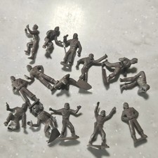 Marx Tom Corbett Gray Rubber Spacemen 1950s Vintage Space Toys Playset Figures