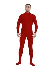 Aniler Men's and Women's Spandex Zentai Costume Bodysuit Stretch Medium Red
