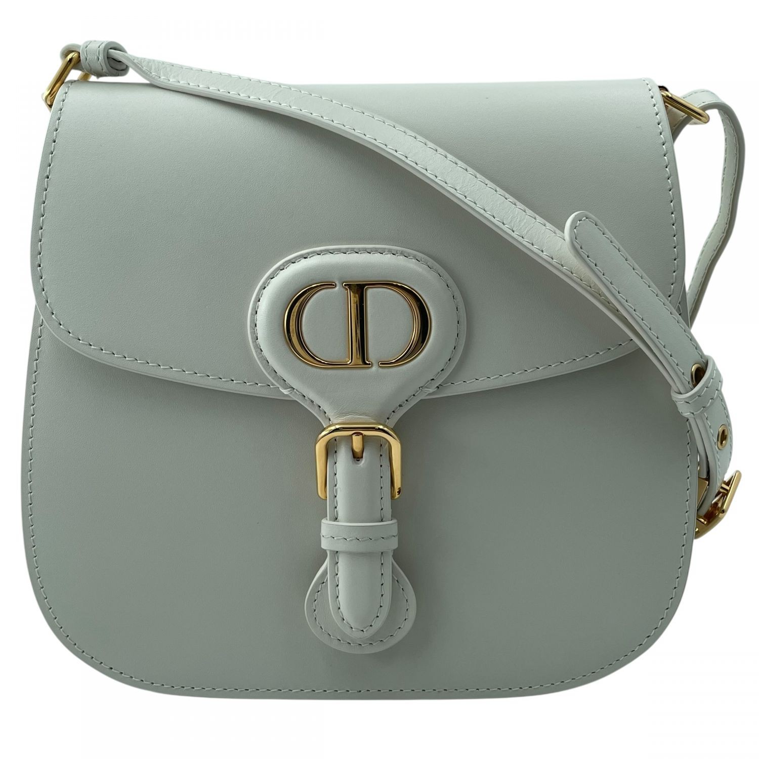 CHRISTIAN DIOR DIOR BOBBY MEDIUM SHOULDER BAG M9319UMOL LEATHER WHITE WOMEN'S