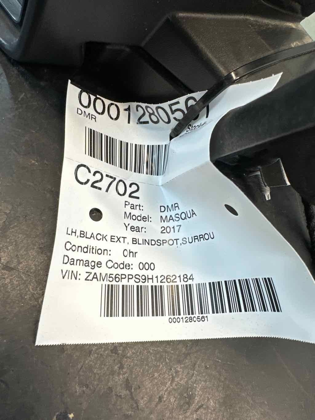 17 MASERATI QUATTROPORT Door Mirror Left driver black