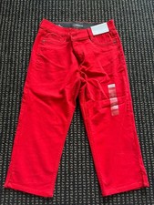 Liz Claiborne Womens Red Sara Cropped Pants Mid Rise Five Pockets Size 10 NWT