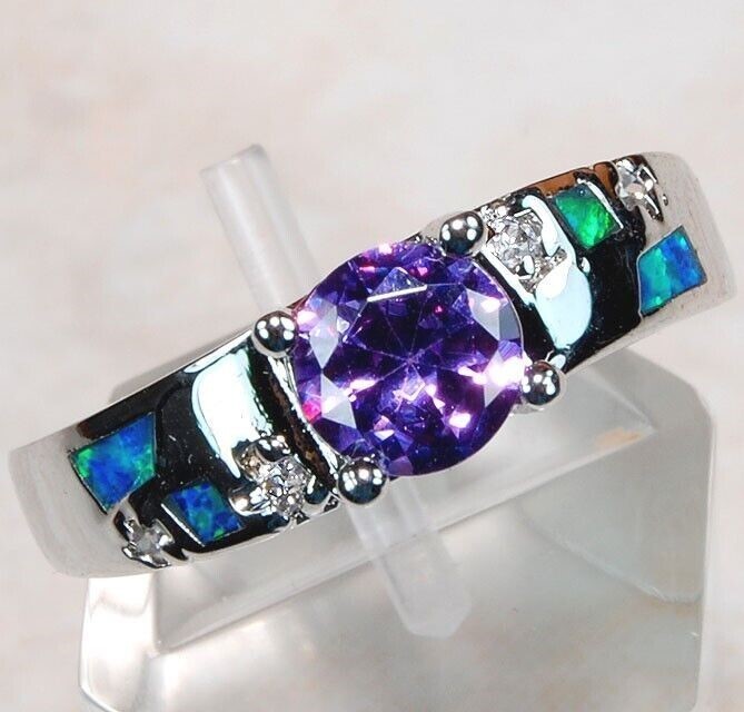 1CT Amethyst 925 Solid Sterling Silver Ring Jewelry Sz 7 AB2