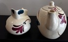 MCM Puritan Slipware Pottery Teapot & Small Pitcher Crazing Cottage Core VTG — photo 2