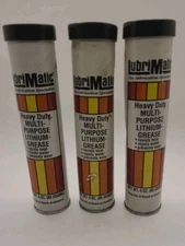 Lot of 3 LubriMatic Heavy Duty Multi-Purpose Lithium Grease 3oz Cartridges NOS