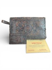 Vintage Italian Tooled Leather Handbag Florentine Clutch Purse
