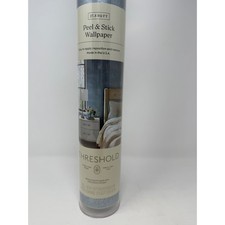 Threshold Peel & Stick Wallpaper Metallic Leaf Blue 27.5 SQ FT Roll NEW