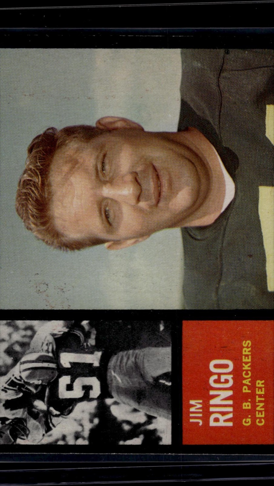 1962 Topps Football Set Break #68 Jim Ringo, Ex, HOF, SP