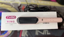 TYMO Ring Hair Straightening Comb PINK New!! 5 Temperature Level-60 Seconds Heat