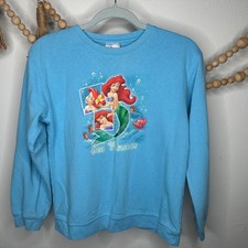 Vintage Disney Store Little Mermaid Ariel 1990s 90s Blue Crewneck 10/12 L