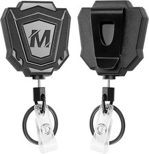 2 Pack Heavy Duty Retractable Keychain with Belt Clip Retractable ID Badge