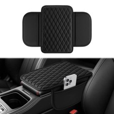 Leather Car Center Console Cover Non-slip Storage Waterproof Black