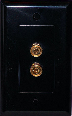 Black 1 Speaker Wall Plate 2 post Media Room Series