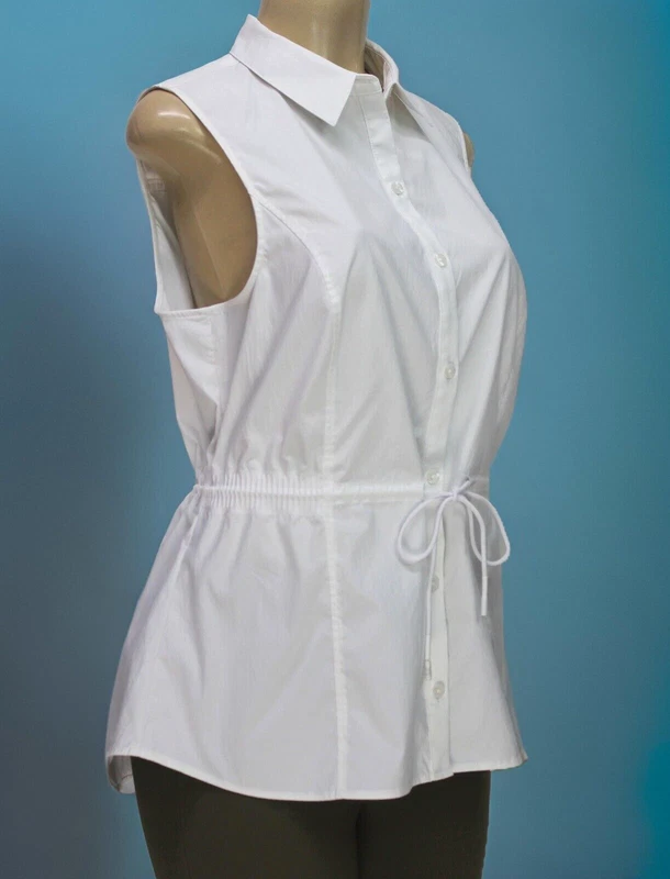 athleta levitate sleeveless button-up blouse shirt