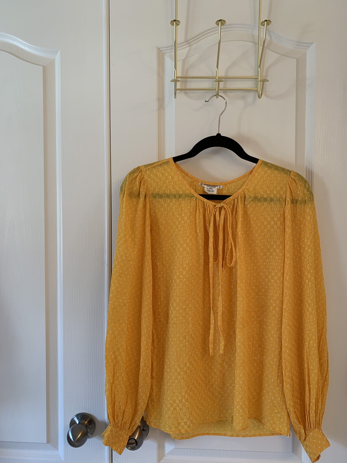 CAMICIA IN SETA GIALLA YSL YVES SAINT LAURENT RIVE GAUCHE TAGLIA 40