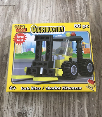 BEST LOCK TOY 80 PC SET BRAND NEW CITY CONSTRUCTION FORK LIFTER MODELING BLOCKS