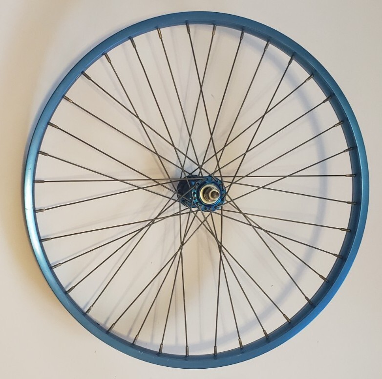 値下げ 中古 UKAI BMX タコ穴リム 2本 36h ビンテージ Old School BMX 20x1 3/8 Front Wheel Only Shimano Hub Ukai 36h Blue