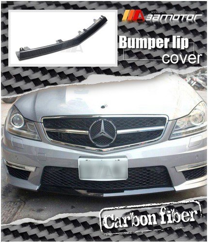 Carbon Fiber Bumper Lip Front Cover fits 2012-2015 Mercedes W204 / C204 C63 AMG - Picture 1 of 4