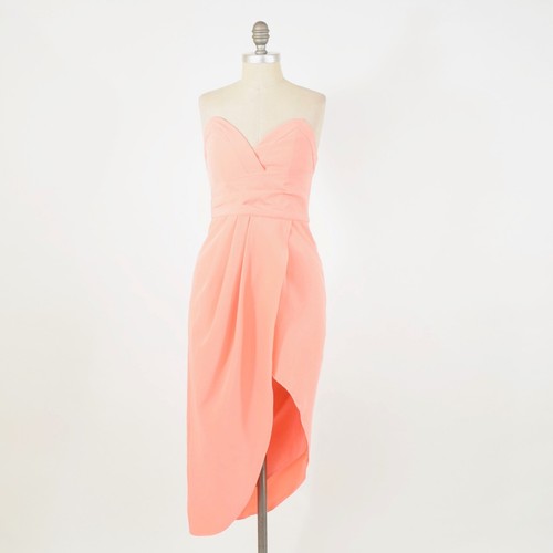 Lovers + Friends Dress XS/ S Pink Strapless Fitted Hi/Low Hem Cocktail