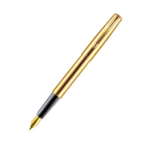 PARKER Frontier Gold Fountain Pen Fine Nib Brand new in Gift box Free ink - Picture 1 of 3