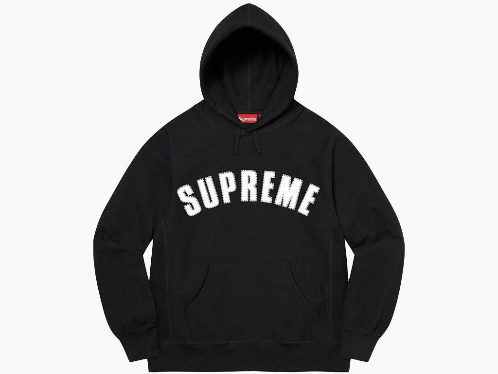 Sweat à capuche logo perle suprême   Noir  