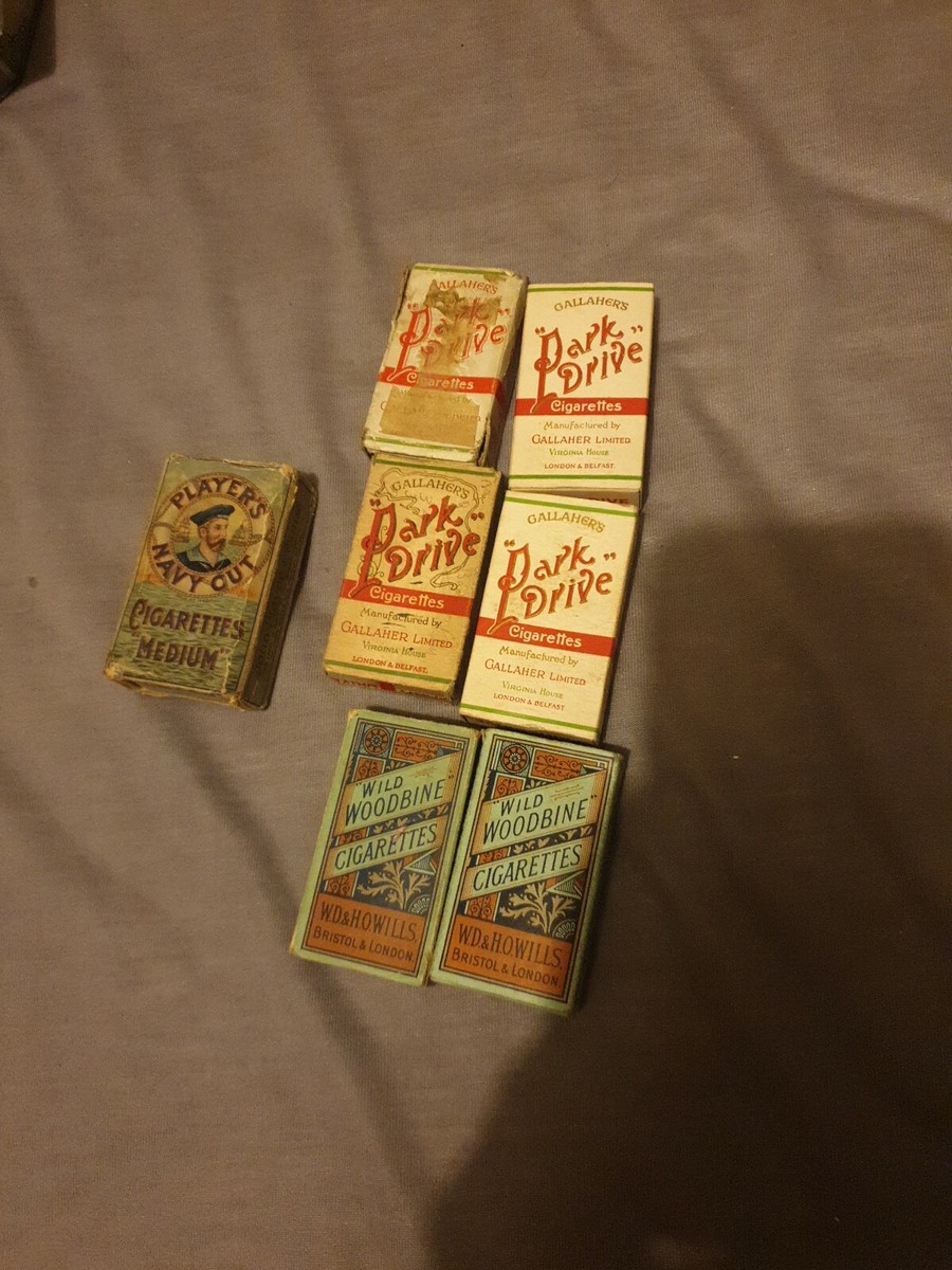 park drive cigarettes year Vintage Empty Cigarette Packets park drive / woodbine/ navy cut